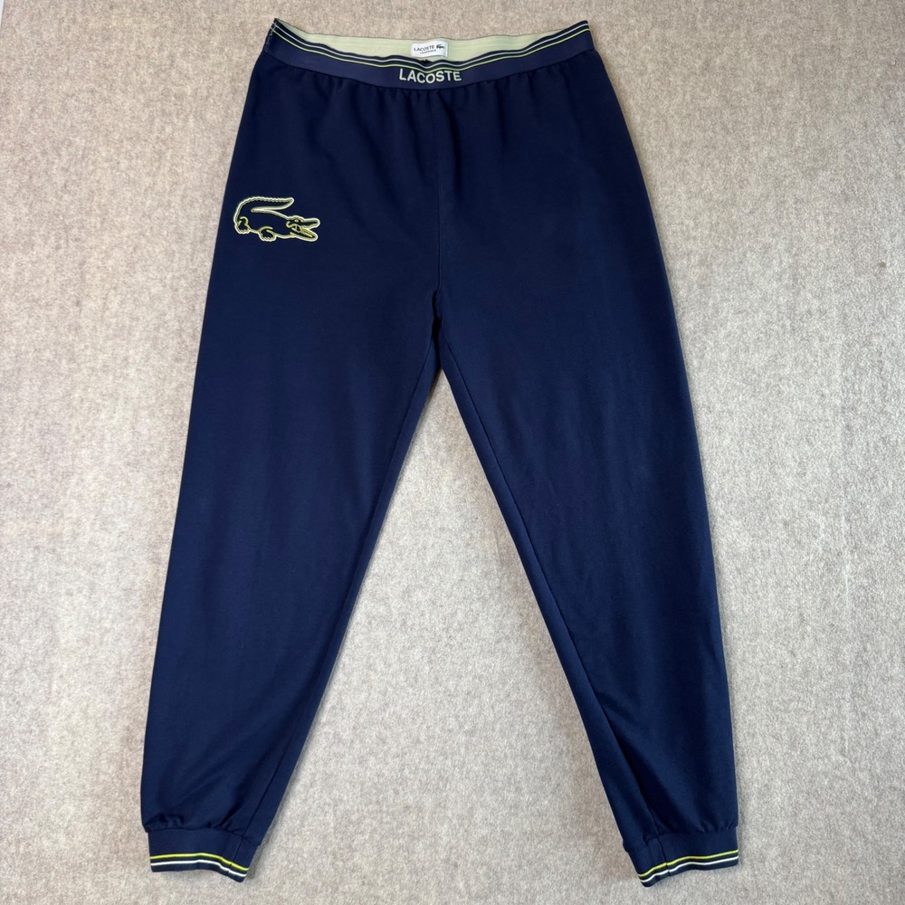 Lacoste Loungewear Jogger Pants Mens L Navy Blue Sporty Lounge